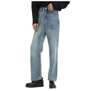 Jeans for Men Men's Relaxed Fit Jeans Straight Leg Stretch Comfort Denim Jeans for Men Jeans De Travail Homme Blue XL