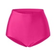 thumbnail image 5 of Women's Plus Size High Waist Bikini Bottoms - Ruched High Cut Swim Bottom, Full Coverage, Polyester & Spandex, 5 Sizes Available, 5 of 6