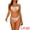 Red, variant on DARING DIVA Women's Leaf Print Bandeau Bikini Set, 2-Piece Lace Up Swimsuit S Pink
