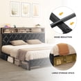 thumbnail image 5 of Dextrus Luxurious King Size Platform Bed Frame with Charging Station, No Need for Box Spring, 5 of 5