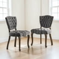 thumbnail image 2 of GZXS Velvet Dining Chairs Set of 2, Traditional Upholstered Side Chairs with Button Tufting & Wood Legs, 275lbs Weight Capacity, Charcoal, 2 of 10
