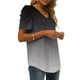 thumbnail image 5 of Moda mujer Casual Tie-dye Puff manga manga corta cuello en V impreso Tops blusa Pompotops hkajfhjk468526, 5 of 7
