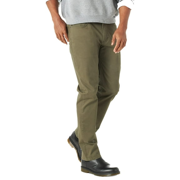 Lee Men's Extreme Motion Straight Fit 5 Pocket Pant, Forest, 34W x 32L