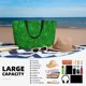 thumbnail image 5 of Fotbe Green Glitter Bolsa de Viaje para Playa - Resistente al Agua, Bolsa Tote de Gran Capacidad y Ligera con 7 Bolsillos para Mujeres y Hombres, 5 of 7