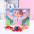 thumbnail image 4 of Vestido Gato Tablero De Habilidades Básicas Juego De Rompecabezas Para Niños Juguete De Desarrollo Montessori, 4 of 9
