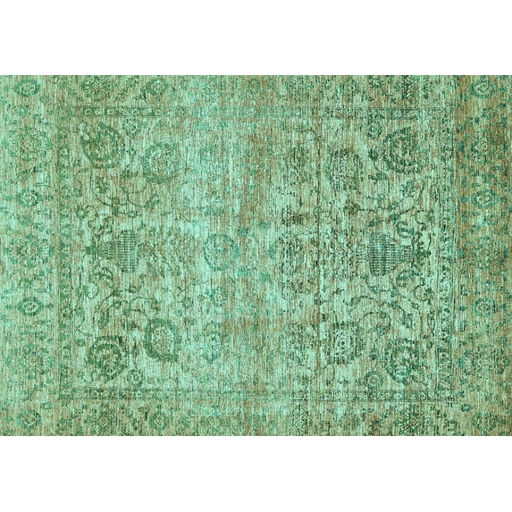 Ahgly Company Indoor Rectangle Oriental Light Blue Traditional Area Rugs, 7' x 9'