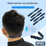 Angle View: ICQOVD Mask Anti-Stroke Artifact Extension Buckle Adjustment Buckle Black Colors 5Pc