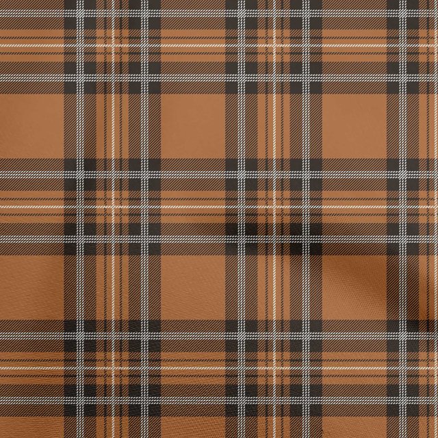 oneOone Rayon Brown Fabric Tartan Sewing Craft Projects Fabric Prints By Yard 56 Inch Wide
