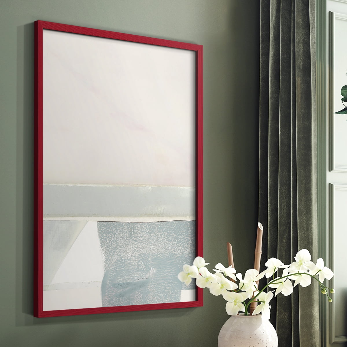 Couturier I Framed Print in Red Solid Wood Framed Print No Nail Hanging