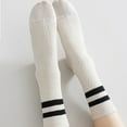 thumbnail image 5 of Black and White Striped Cotton Ankle Socks for Women - Breathable Summer Mid-Calf Socks (One Size, 6 Pairs), 5 of 7