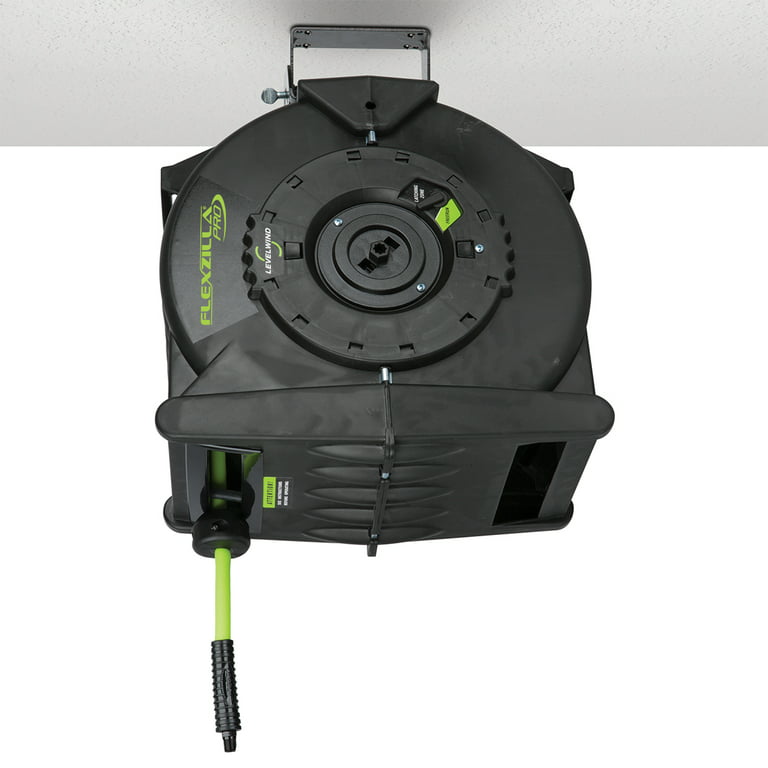 Flexzilla® Pro Retractable Air Hose Reel with Levelwind Technology, 1/2 x  50', ZillaGreen® 