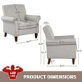 thumbnail image 4 of TrumanPick Mid-Century Accent Chair Single Sofa Reading Chairs Comfy Arm Chair Living Room Lounge Chiar, Grey, 4 of 7