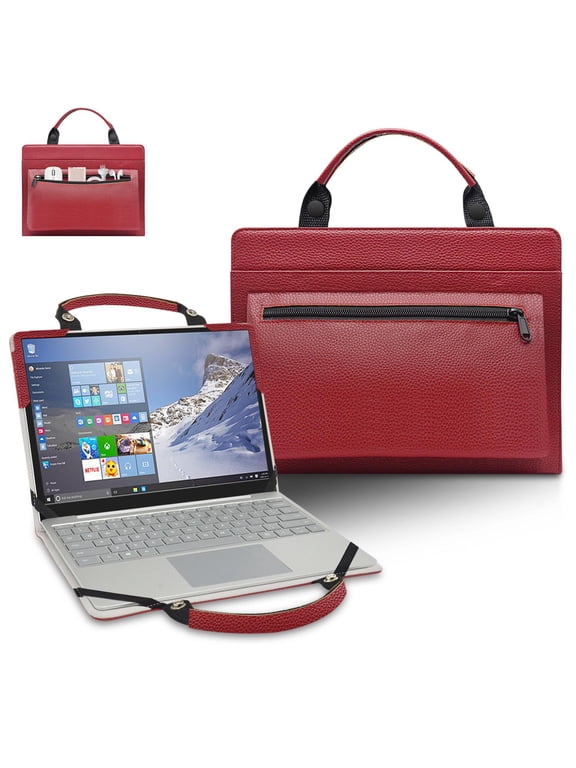 Acer Chromebook 311 C722 Laptop Sleeve, Leather Laptop Case for Acer Chromebook 311 C722 with Accessories Bag Handle (Red)