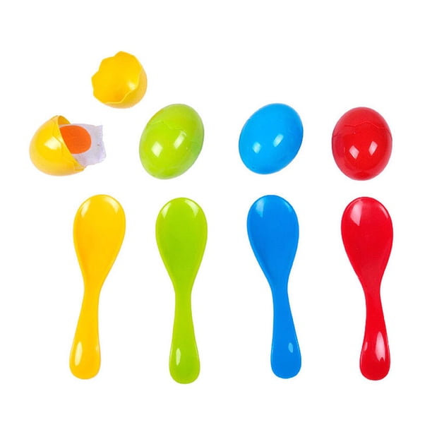 Juego de carreras con cuchara para huevos de Pascua, juego de equilibrio de huevos, carrera de relevos para niños, actividades familiares, vacaciones, patio al aire libre, 1 Juego