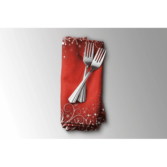 ArtinScienceDesigns 4-Count Cloth Napkins, 100% Polyester, Red