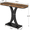 Brown, variant on 39.4" Industrial Console Table - Rustic Brown Wood Grain with Curved Edge, Heavy-Duty Geometric Base - Narrow Entryway Table for Living Room, Hallway & Foyer