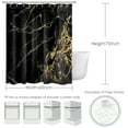 thumbnail image 5 of HVEST Black and Gold Marble Shower Curtain, Black Marble Textured Bathroom Curtain Modern Simple Polyester Fabric Decor Curtain with Hooks, 60X72 inch, 5 of 9