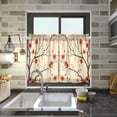 thumbnail image 4 of Yayeee Kitchen Curtains Tier Pair Light Filtering 27"x24" Rod Pocket Short Cafe Window Panel, Red Floral Pattern, 4 of 7
