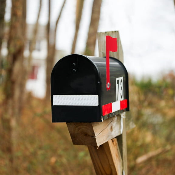 OUNONA Acrylic Red Flag Mailbox with Rotatable Mini Flag, Modern Stylish Design for Home Decor and Outdoor Use