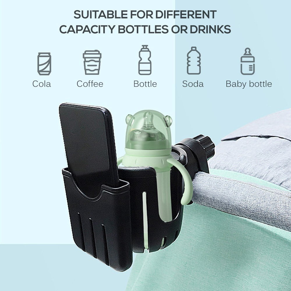 360 Rotatable Stroller Bottle and Phone Holder for Bikes