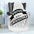 thumbnail image 4 of Grandma Soft Flannel Fleece Blanket, Inspirational Words with a Banner and Abstract Short Lines Monochrome Illustration, Cozy Plush for Indoor and Outdoor Use, 60" x 80", Black White, by Ambesonne, 4 of 5