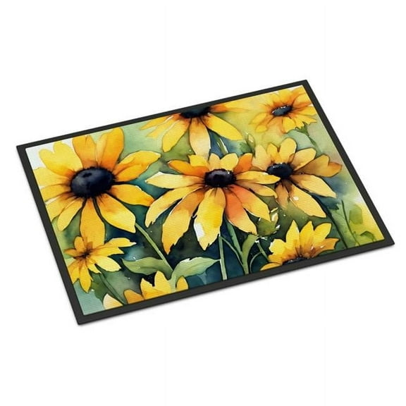 24 x 36 in. Unisex Maryland Black-Eyed Susans in Watercolor Indoor or Outdoor Mat