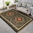 thumbnail image 2 of Kilim Wool Jute Rug – Handwoven Southwestern Area Rug with Tribal Geometric Pattern & Fringe 6 X 9 FEET, 2 of 7