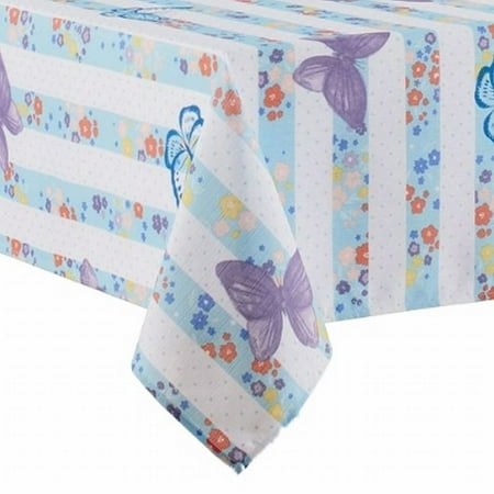 60x84 Fabric Tablecloth - Celebrate Together Blue Butterfly Floral Tablecloth Fabric Table Cloth 60X84 Ob