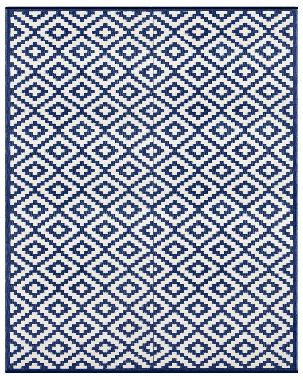 Lightweight Outdoor Reversible Plastic Nirvana Rug (8ft x10 ft, Navy