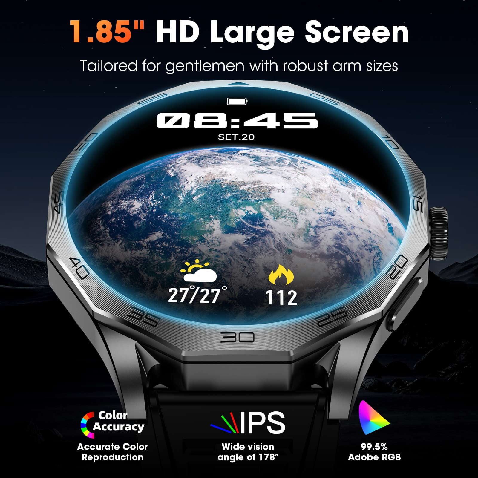 Mingdaln Military Smartwatch for Men, 55MM with Bluetooth Answer Make Calls/120+ Sport Mode/30-Day Standby, Rugged Smartwatch fits for Android and iPhone Devices