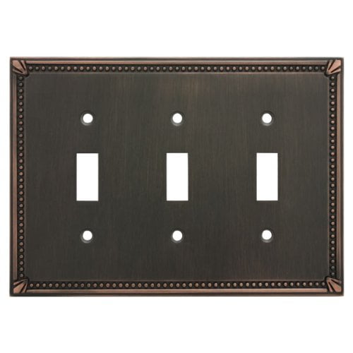 Cosmas 44032-ORB Oil Rubbed Bronze Triple Toggle Switchplate Wall Switch Plate Cover