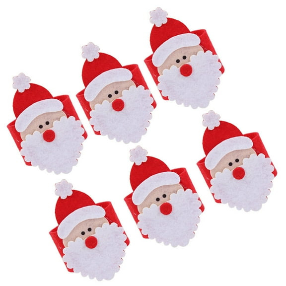 COSMOBETTY 8Pcs Red Non Woven Fabric Napkin Rings for Christmas Party Dinner