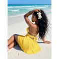 thumbnail image 2 of Womens Yellow Halter Neck Keyhole Cutout Mini Dress Summer Casual Vacation, 2 of 7