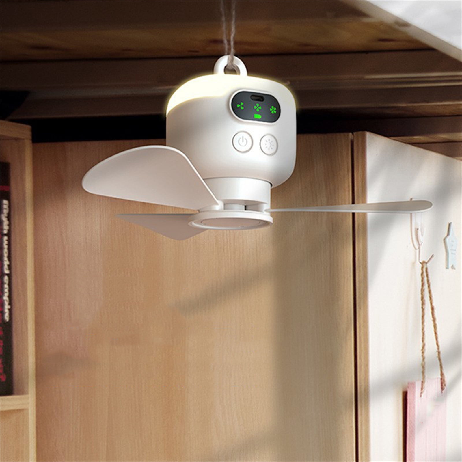 Ceiling Fan with Lights Remote Control Wireless Rechargeable Fan Light with Remote, 8000Mah Portable Hanging Fan for Camping Tent, Outdoor Ceiling Fan with Light and Remote