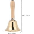 thumbnail image 2 of KAIYANG Campana de mano de metal navideña con mango de madera, adorno de campana navideña para niños, suministros para festivales de bodas y escuelas navideñas (color madera) (1 pieza), 2 of 5