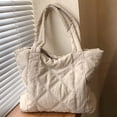 thumbnail image 1 of Bolsa Casual Acolchado Bolso de mujer con entramado de diamantes, bolso con asa superior acolchado de gran capacidad, bolso de invierno suave, 1 of 8