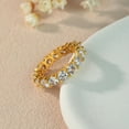 thumbnail image 4 of 14K Gold - Plated Full Diamond White Zircon Eternity Ring - Timeless Elegance (Size 7)（A）, 4 of 5
