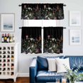 thumbnail image 2 of Spring Floral Kitchen Curtains Sets for Windows 24 Inch Length, Black Farmhouse Botanical Watercolor Rod Pocket Window Treatments Tier Curtains and Valances Set for Bedroom/Bathroom, 2 of 8