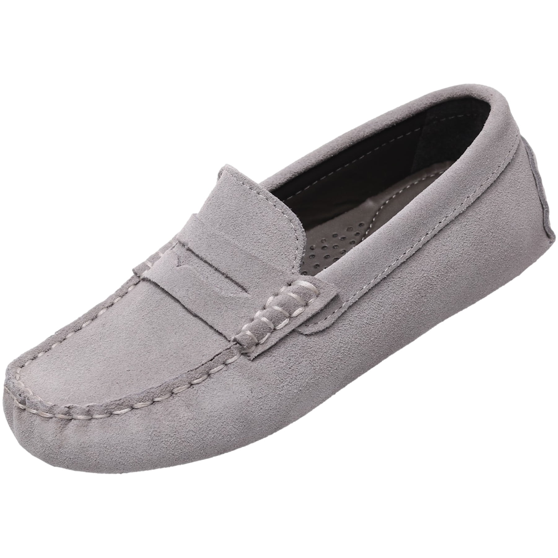 rismart Kids Penny Loafers Boys Girls Casual Flat Boat Shoes Grey 8 Toddler - Walmart.com
