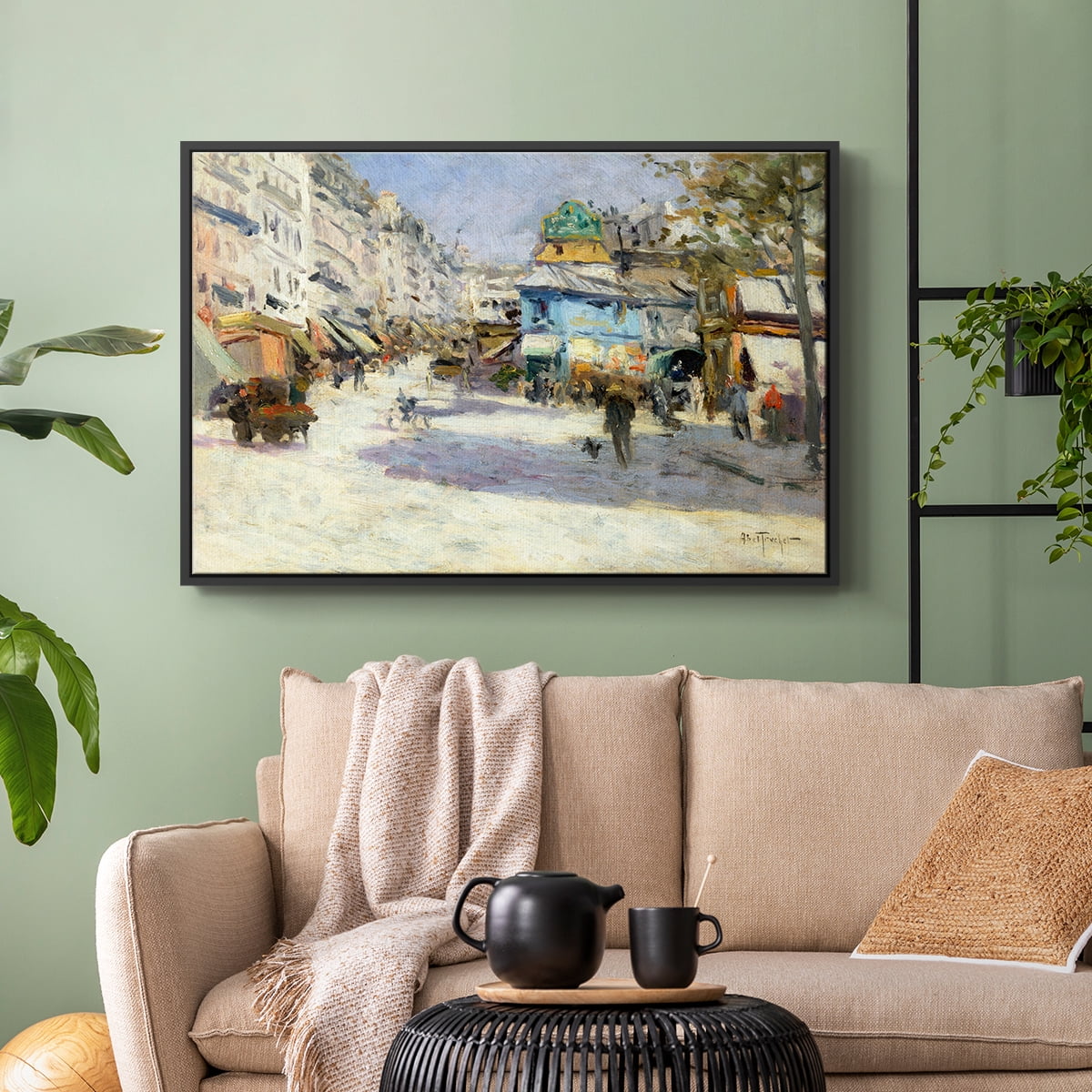 Vintage Landscape-CCXCI By Wexford Home Framed in Black Wood Gallery Wrapped Canvas 17 in. x 25 in.