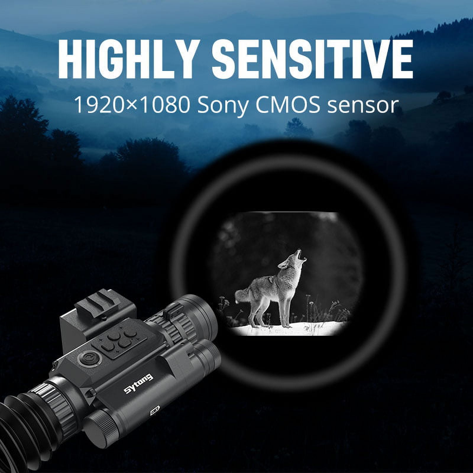 Sytong Rifle Scope HT-60 Digital Night Vision Device Withstand Mount Aiming Riflescope App WIFI Live Image Night Vision Scope