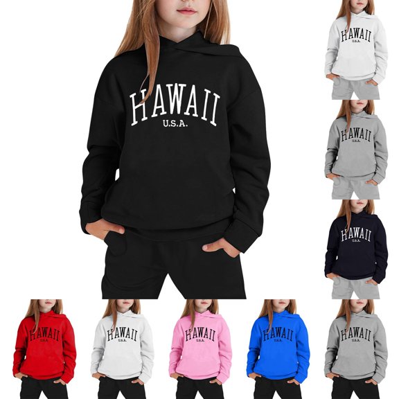 MuXiKeJi Clothes Girls 2 Pieces Outfits Cartoon Print Long Sleeve Soft Pullover Hoodie Sweatshirt and Jogger Sweatpants Clothing Fall Toddlers Girls Clothing