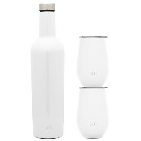 

Novelty Modern Spirit Wine Bundle - 2 12oz Wine Tumbler Glasses with Lids & 1 Wine Bottle - Vacuum Insulated 18/8 Stainless Steel Pattern Carrara Marble Widely used