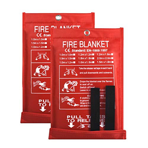 Details about   1 Pack or 2 Pack Fire Blanket Fire Suppression Blanket for Kitchen 5 Size Option 