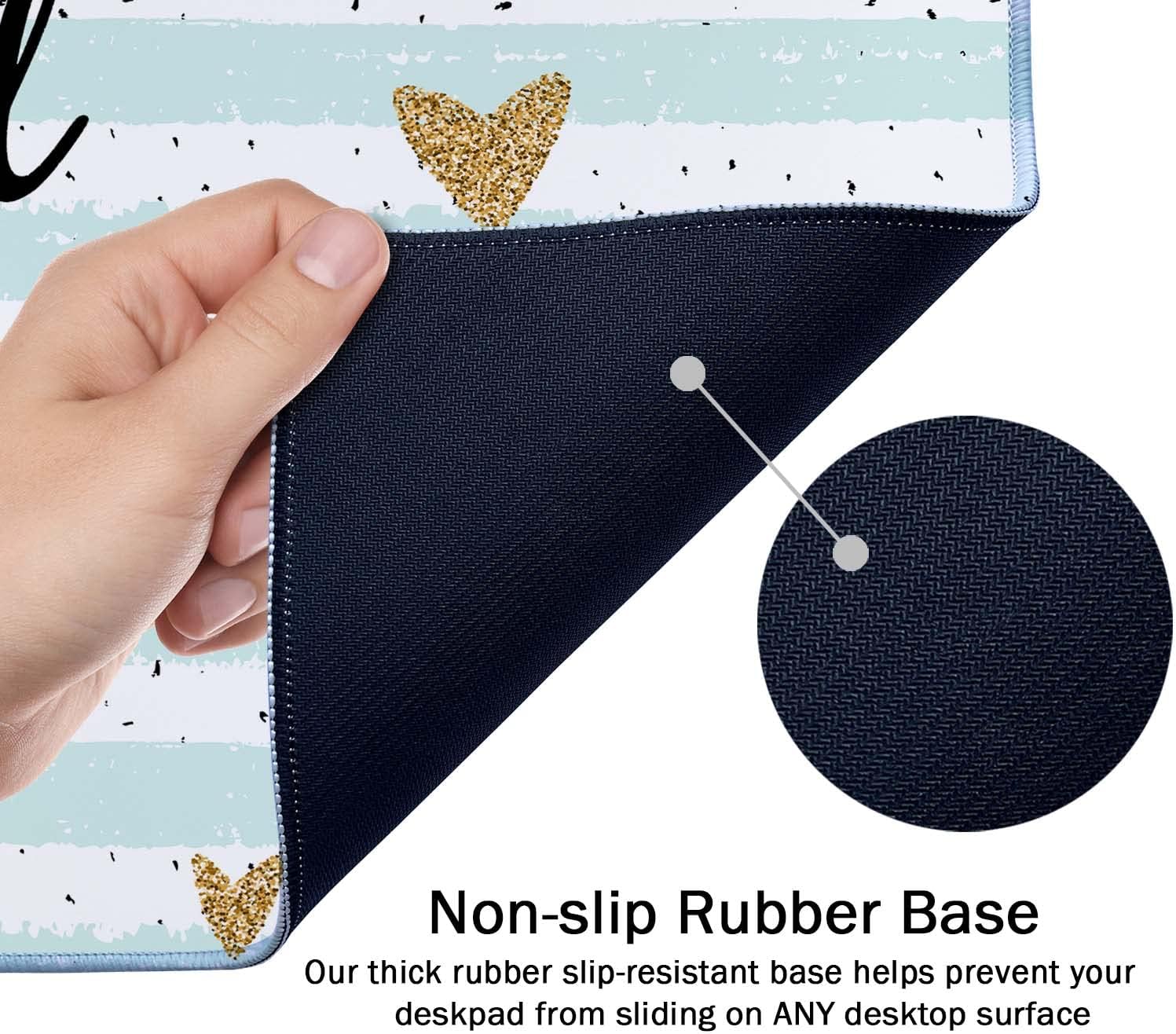 Inspirational Quote Desk Mat,Large Mouse Pad 35.4" x 15.7" XXL Extended Gaming Mouse Pad Mat with Non-Slip Base Stitched Edge Mousepad for Computer,Office - She Believed she Could so she did
