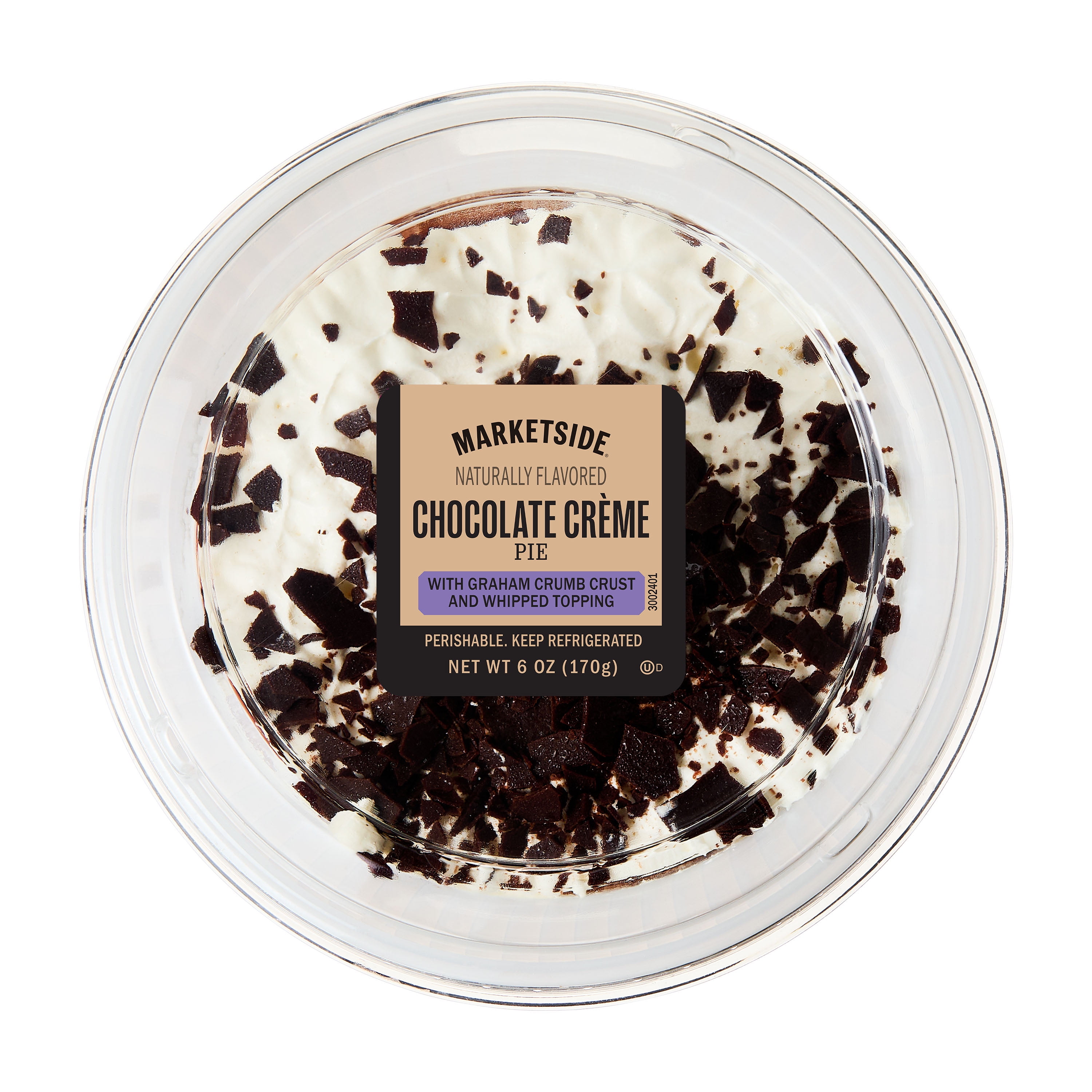 Marketside Mini Chocolate Creme Pie, Cream Filled, 6 oz Plastic Cup (Refrigerated) Ready to Eat, 1 Count