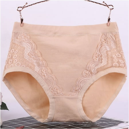 Ladies Panties Womens Brief Underwear Packs Womens Brief Underwear Packs Women s Solid Lace Plus Size High Waist Leak Proof Cotton Crotch Shorts Underwear Panties