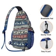 thumbnail image 3 of Sling Backpack,Multicolor Christmas Pattern Sling Bag with Water Bottle Holder,Waterproof Sling Bag for Men/Women with Headphone Jack for Hiking,Travel, 3 of 6