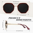 thumbnail image 5 of Sunier Square Sunglasses for Women Retro Polygon Metal Polarzied Shades UV Protection, 5 of 7