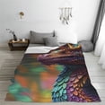 thumbnail image 5 of Cauagu Rainbow Scales Fantasy Dragon Pattern Flannel Bed Blankets,Fleece Blanket Comfortable Air Conditioning Blanket for Sofa Bed Travel Couch & Living Room -50"x40", 5 of 8